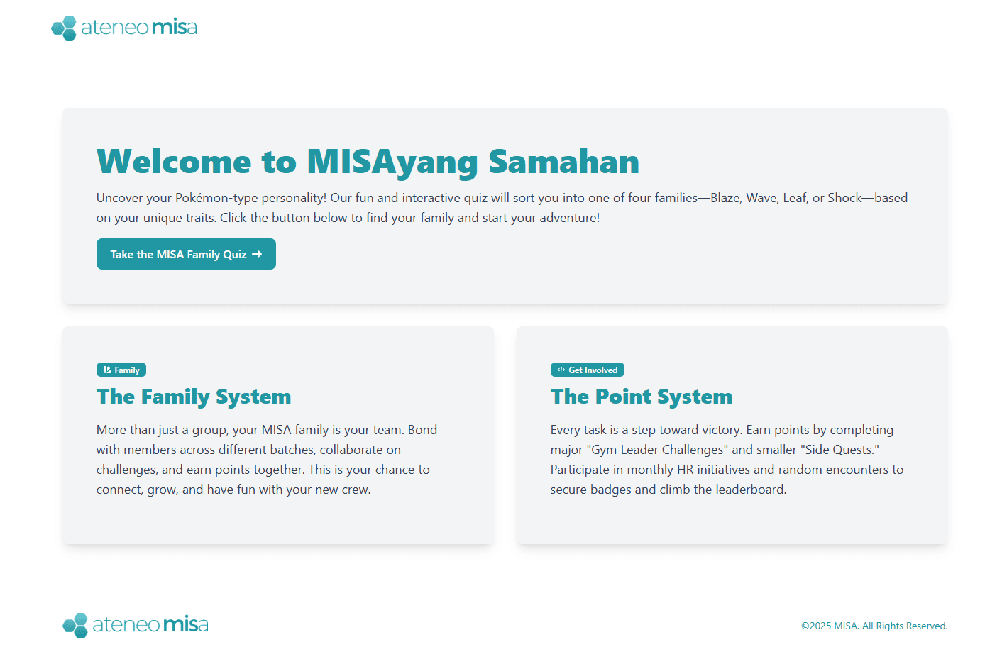 MISAyang Samahan's Pokémon-themed member registration and family assignment platform
